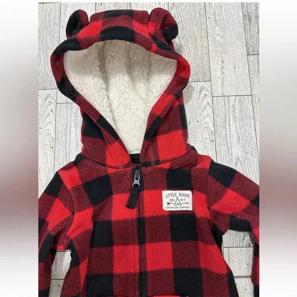 Infant Boys Plaid 1 Piece Sleeper Pajama Sleep & Play Little Scout - Picture 2 of 4